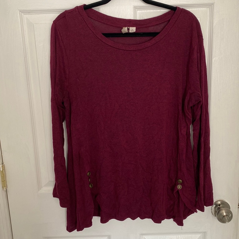 Burgundy long sleeved shirt